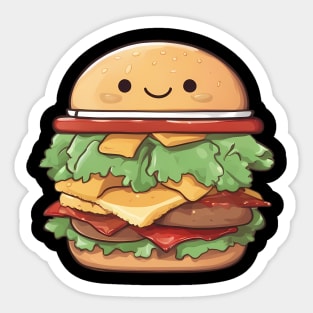 Burger Cartoon Sticker